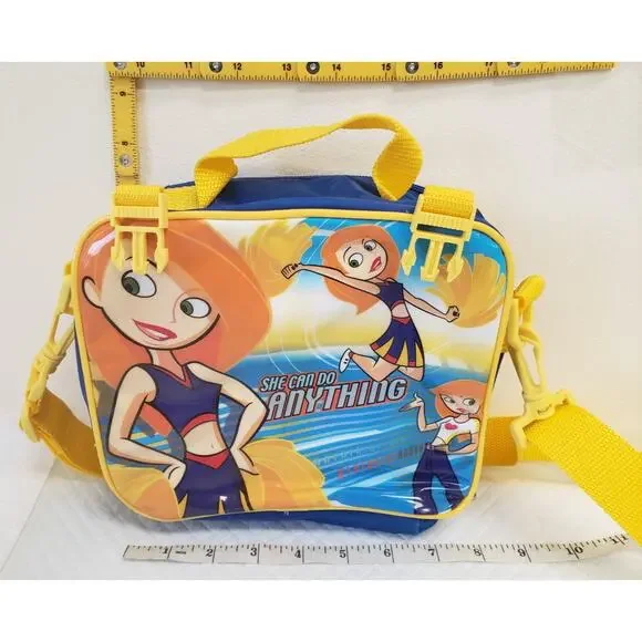 Rare Kim Possible Cheerleader Lunch Bag Box Soft Vinyl Vintage Disney - Picture 9 of 11